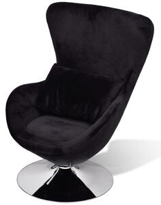 Fotel o owalnym kształcie, czarny