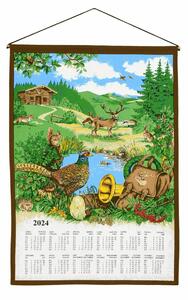 Kalendarz tekstylny 2024 Myśliwski z kijkiem, 45 x 65 cm