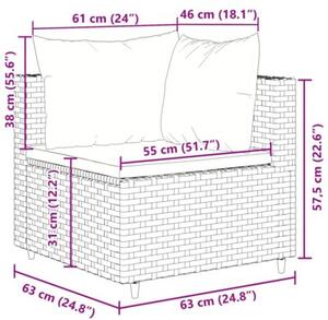 Zestaw Mebli Ogrodowych Komplet Wypoczynkowy Z Poduszkami 10-Częściowy Czarny Rattan Na Taras Balkon Ogród