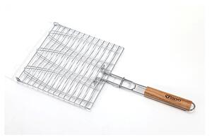Ruszt do grillowania 3 ryb z drewnianym uchwytem Tepro 8525