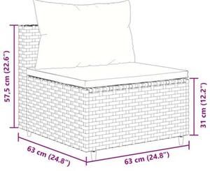 Zestaw Mebli Ogrodowych Komplet Wypoczynkowy Z Poduszkami 5-Częściowy Czarny Rattan Na Taras Balkon Ogród