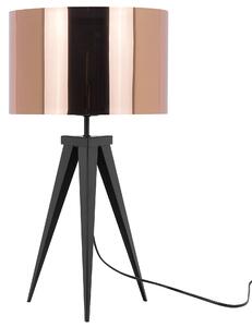 Lampka stołowa nocna podstawa trójnóg metalowa miedziany klosz Stiletto Beliani