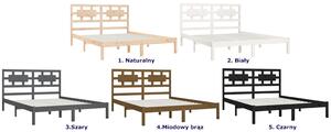 Szare drewniane łóżko z zagłówkiem 120x200 - Satori 4X
