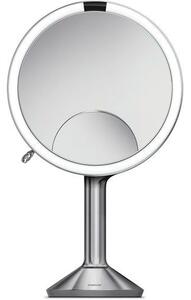 Simplehuman Lustro z czujnikiem Touch Control Trio – srebrne – średnica 20 cm