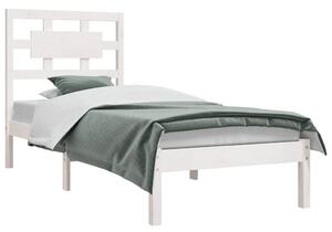 Białe jednoosobowe łóżko sosnowe 90x200 - Satori 3X