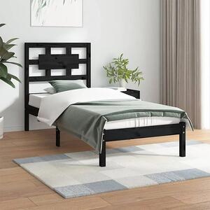 Czarne pojedyncze łóżko drewniane 90x200 - Satori 3X