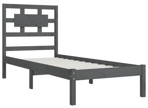 Szare pojedyncze łóżko z drewna 90x200 - Satori 3X