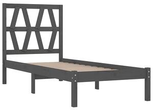 Szare pojedyncze łóżko z litego drewna 90x200 - Yoko 3X