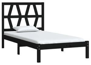 Czarne sosnowe łóżko jednoosobowe 90x200 - Yoko 3X