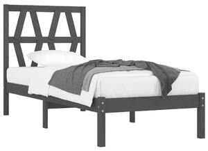 Szare pojedyncze łóżko z litego drewna 90x200 - Yoko 3X