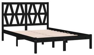 Czarne dwuosobowe łóżko sosnowe 160x200 - Yoko 6X