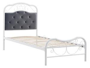 Łóżko młodzieżowe Fabrizia, metalowe, białe