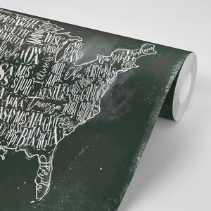Samoprzylepna tapeta edukacyjna mapa USA ze stanami
