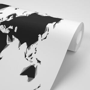 Tapeta abstrakcyjna mapa świata w czarno-białym kolorze