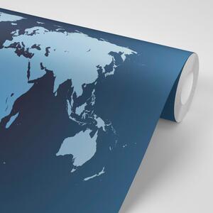 Samoprzylepna tapeta mapa świata w odcieniach niebieskiego