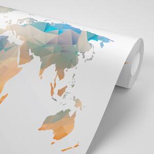 Samoprzylepna tapeta wielokątna mapa świata