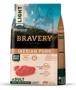 Dog ADULT large/medium Karma dla psów 12kg - Wieprzowina iberyjska BRAVERY 1003781