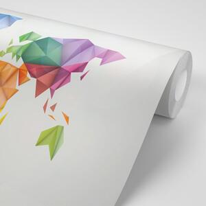 Samoprzylepna tapeta kolorowa mapa świata w stylu origami
