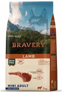 Dog ADULT mini Karma dla psów 2kg - jagnięcina BRAVERY 1003509