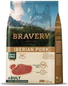 Dog ADULT large/medium Karma dla psów 4kg - Wieprzowina iberyjska BRAVERY 1003511