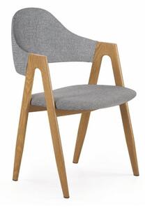 Krzesło do jadalni K344, drewniane, tapicerowane, retro
