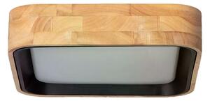 Plafon LED Abruzzo Mazza 16W Kwadratowy Naturalne Drewno 3 Barwy Świecenia CCT 37cm