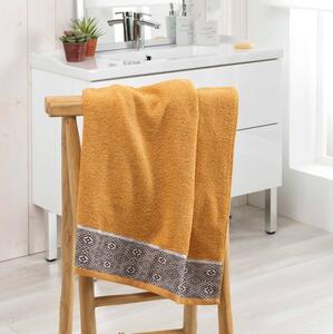RĘCZNIK JACQUARD - MUSZTARDOWY 70x130