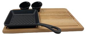 Patelnia grillowa z drewnianą podstawą LAVA Metal