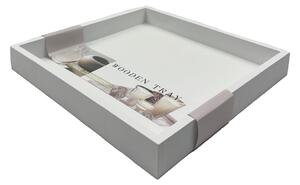 Drewniana taca kwadratowa biała 25 x 25 cm Prodex 670710