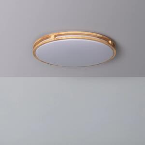 Plafon LED Abruzzo Sagio Okrągły 21W Naturalne Drewno 3 Barwy Świecenia CCT 40cm
