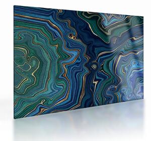 Obraz na szkle - Zielono - niebieski marmur (70x50 cm)