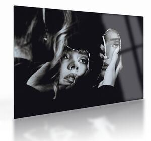 Obraz na szkle - Spojrzenie w lustro (70x50 cm)