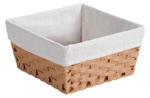 Kosz do przechowywania, plastikowy, z tekstylną podszewką, 28,5 x 28,5 x 14,5 cm KESPER 17842