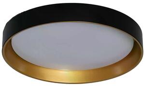 Plafon LED 31W Okrągły Czarno Złoty 50cm 3 Barwy Świecenia CCT Abruzzo Roma