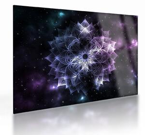 Obraz na szkle - Mandala lotosu w kosmosie (70x50 cm)