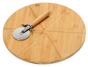Deska i krajalnica do pizzy, ø 32 cm, bambus KESPER 58462