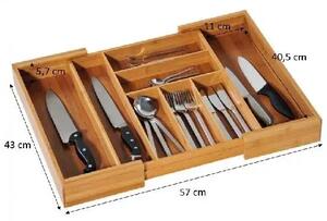 Wariabilny organizer na sztućce 35-58 cm, bambus KESPER 58085