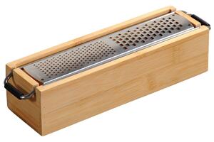 Tarka z pojemnikiem, 25 x 6,2 x 5,6 cm, bambus/stal KESPER 58060