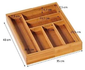 Wariabilny organizer na sztućce 35-58 cm, bambus KESPER 58085