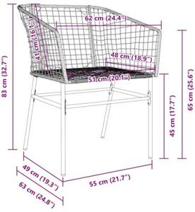 Zestaw Mebli Ogrodowych Komplet Jadalniany 5-Częściowy Czarny Rattan Na Taras Balkon Ogród
