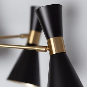 Lampa Sufitowa Żyrandol Czarno Złoty 75cm Abruzzo Salvatore 6xE27