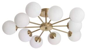 Lampa Sufitowa Wiszaca Złota Żyrandol Szklane kule Abruzzo Elegante 10x G9