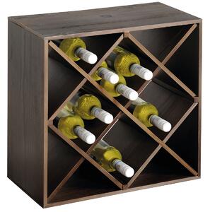 Stojak na wino, 50 x 50 x 25 cm, bejcowany na ciemno KESPER 69244