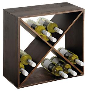 Stojak na wino, 50 x 50 x 25 cm, bejcowany na ciemno KESPER 69241