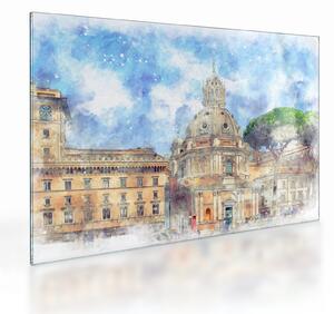 Obraz na szkle - Kościół Santa Maria di Loreto, Rzym, Włochy (70x50 cm)