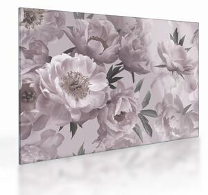 Obraz na szkle - Vintage kwiaty piwonii (70x50 cm)