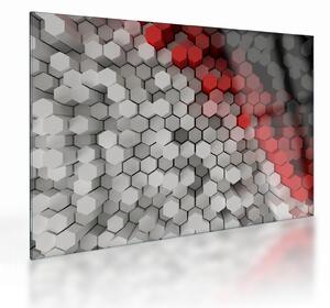 Obraz na szkle - sześciokąty 3D (70x50 cm)