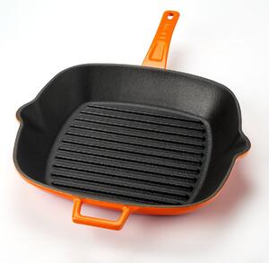 Patelnia grillowa 26 x 26 cm, żeliwna, pomarańczowa LAVA METAL LVPGT2626K0OR