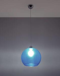 Niebieska lampa wisząca SL.0251 szklana kula ball do salonu - niebieski