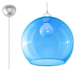 Niebieska lampa wisząca SL.0251 szklana kula ball do salonu
